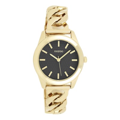 OOZOO Timepieces - Goudkleurige horloge met goudkleurige petit schakelarmband - C11422