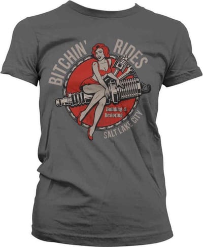 Bitchin' Rides Dames Tshirt -S- Salt Lake City Grijs