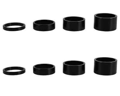Dailygoods - Fietshoofdlagerafstandshouder - Set van 8 Stuks - Aluminium Legering - Zwart - Draadloze Fietsstuurpenafstandshouders - Geschikt voor BMX...