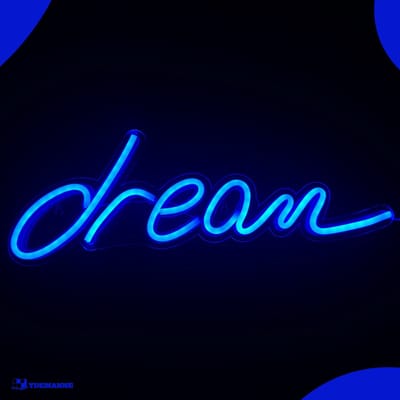 Neon Lamp - Dream Blauw - Dimbaar - Incl. Ophanghaakjes - Neon Sign - Neon Verlichting - Neon Led Lamp - Wandlamp