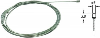Câble ou gaine VELOX pour Mobylette Peugeot 50 103 RCX 204120B / Ø1.2x1.2m Tete 3x4 Neuf