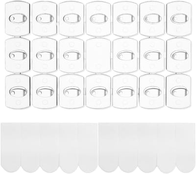 Dailygoods- Kleefhaken 52 stuks - Transparant - Zelfklevend - Mini-wandhaken - Weerbestendig - Voor lichtsnoeren - Inclusief plakstrips