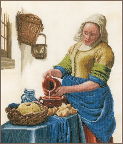 Lanarte Borduurpakket - Borduurset - Borduurpakket volwassenen - Telpakket kit - 36 x 45cm - Melkmeisje - PN-0168604