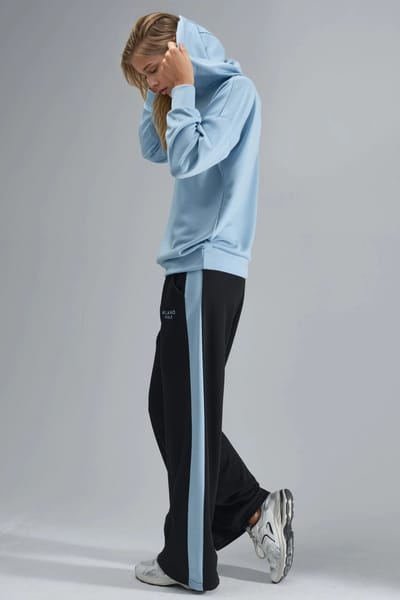 Modal Touch Hoodie met Geborduurde Lange Wijd Fallende Twee-delige Set