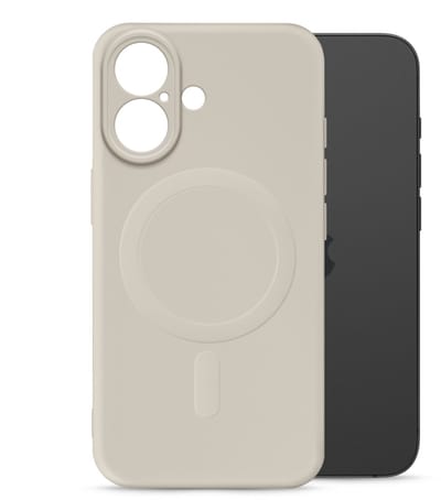 My Style Hoesje geschikt voor Apple iPhone 16 MagSafe Telefoonhoesje Flexibel TPU | My Style Protective Flex Backcover | Geschikt voor MagSafe | Geschikt voor Draadloos Opladen met Magnetische Ring | Geschikt voor MagSafe Case - Antique White | Wit
