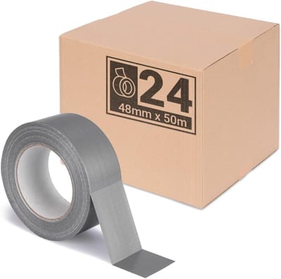Verpakking Geweven Tape Grijs 50m x 48mm Hoge Kleefkracht - 24 Stuks