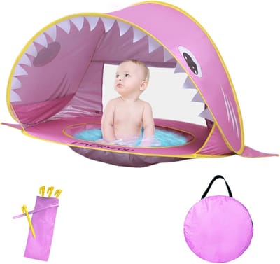 Lexium Strandtent baby - Zomeruitje - Baby zonnescherm - UV bescherming - Pop-up strandtent - Baby strandaccessoire - Vakantie met baby - Stranddag met kinderen - Baby schaduwdoek - Draagbare strandtent - Zonnescherm baby - Zandvrije speelplek - Baby
