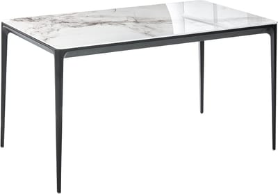 JOLLEIN - Eettafel - Wit marmer - Veiligheidsglas