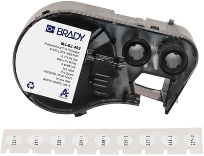 Brady M4-82-492 FreezerBondz polyester labels zwart op wit | 9,53 mm x 9,53 mm (origineel)