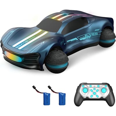 Voiture de Drift Télécommandée, Véhicule Électrique Acrobatique 2,4 GHz Jouet Rotatif à 360 degrés avec Pneus Tout-Terrain, -2 bleu