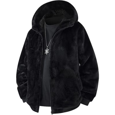 Nieuw Herenjack en Vest in Effen Kleur Casual en Modieus Winddicht Twee-open Fleece Plus XL black
