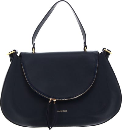 COCCINELLE Leren Schoudertas Handtas Coccinelle Sole Crossbody Bag Midnight Blue Donkerblauw