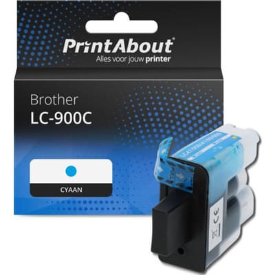 PrintAbout huismerk Inktcartridge LC-900C Cyaan Geschikt voor Brother