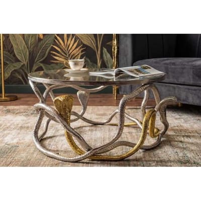 ronde salontafel snake zilver goud 67 cm