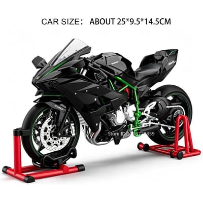 1:9 H2R V4R Miniatuur Motorfiets Speelgoedmodellen Legering Spuitgietwerk Voorwiel Stuur Verwijderbaar Frame Schokabsorptie Verjaardagscadeaus gray