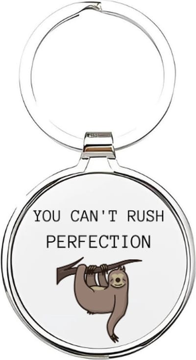 Akyol - you can't rush perfection Sleutelhanger - Luiaard - dierenliefhebbers - sloth - zoogdier - dieren - slapen - dierentuin - safari - schattige sleutelhanger - slaapkop - sleutelhanger voor dierenliefhebbers - jungle - boomdieren - 4 x 7,5 CM