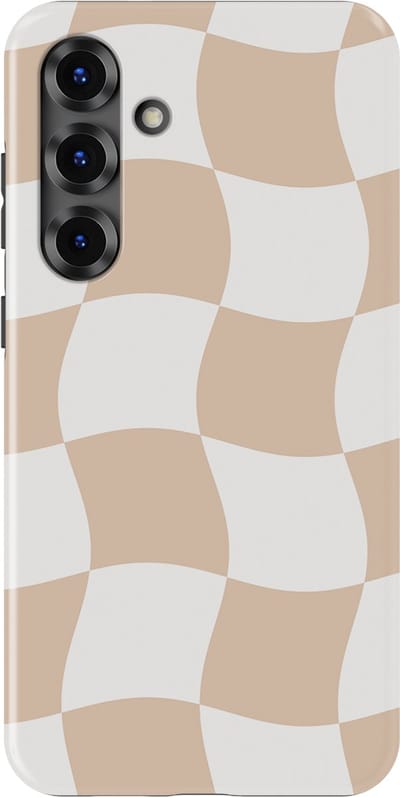 Checkered Warp Hoesje Samsung Galaxy S25 Plus | Geschikt Voor Mag | Uniek Design Hoesje | Beschermhoes Samsung Galaxy S25 Plus Linen Grid
