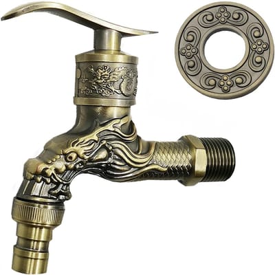 Vintage Waterkraan met Drakendesign voor Binnen en Buiten