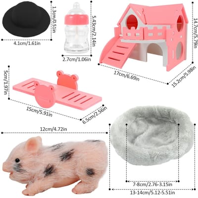 Simulatie Varken Pop Hanger Zacht Siliconen Varken Pop Speelgoed Lichaam Harig Varken Ornamenten voor Meisjes Jongens Kerstcadeaus Huisdecoratie