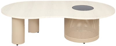 Cosi Cosinova Coffee Table Sandy Beige - Designtafel met organisch gevormd stone look tafelblad - Geschikt voor binnen én buiten