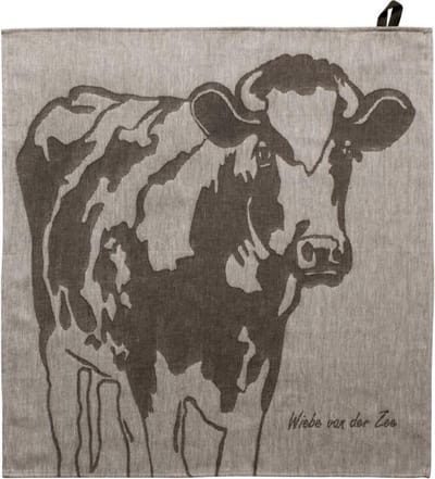WIEBE VAN DER ZEE THEEDOEK KOE TAUPE 60 X 60 CM