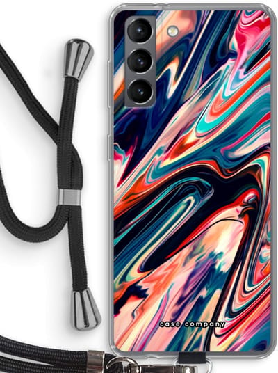 Case Company® - Hoesje met koord geschikt voor Samsung Galaxy S21 hoesje met Koord - Quantum Being - Telefoonhoesje met Zwart Koord - Bescherming aan alle Kanten en Over de Schermrand