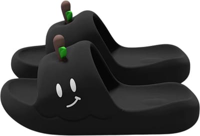 Cartoon Dikke Zool Indoor Slippers Dames – Lichtgewicht en Stijlvolle Dames Pantoffels - Dames slippers binnen zacht lichtgewicht EVA, comfortabele huis slippers dames - Zwart - Maat 36