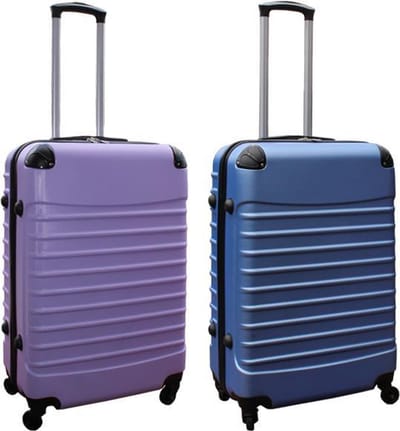 Travelerz kofferset 2 delig ABS groot - met cijferslot - 69 liter - lila - licht blauw