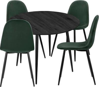 Monza-Ronde Eetset - 100 cm - Groen/Zwart