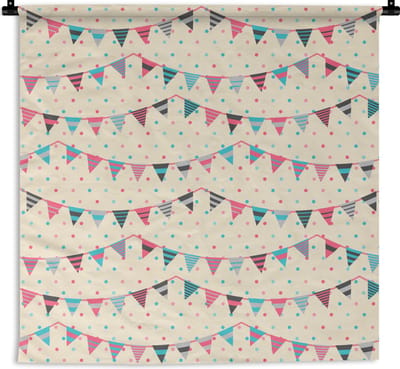 Wandkleed - Wanddoek - Slingers - Patronen - Pastel - 180x180 cm - Wandtapijt