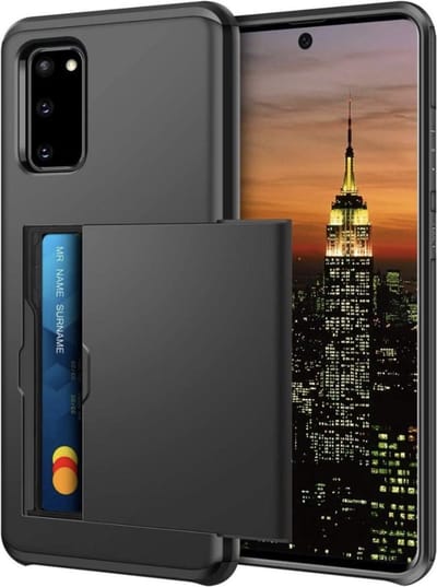 Backcover geschikt voor Samsung Galaxy S20 FE - Zwart - Hard PC - Pasjeshouder