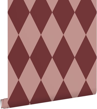 ESTAhome behang ruiten donker paars en roze - 50 x 900 cm - 131919