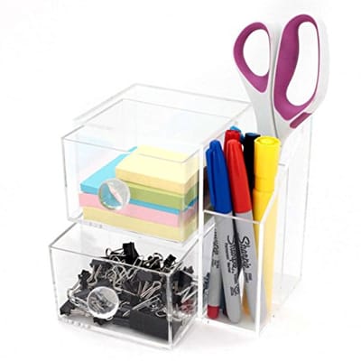 Moderne Bureau Organizer met Kladblok en Acryl Pen