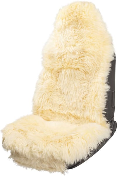 Walser Autostoelhoes van lamsvel Marla - 100% premium autostoelhoes van lamsvel - autostoelkussen lamsvel beige - 1 stuk