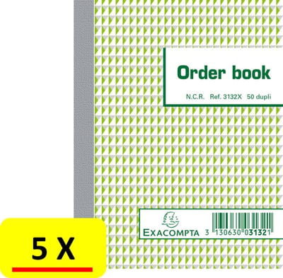 5 x Orderboek Exacompta 3132X - 13,5 x 10,5 cm - 50 x 2vel