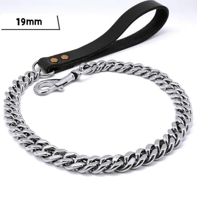 Accessoires de Bijoux Premium pour Animaux de Compagnie Chaîne de Chien en Acier Inoxydable Doré Laisse Super Résistante Chaîne Métallique Durable Argentée Corde de Traction Chaîne Solide Convient Pour 2FT(60CM)