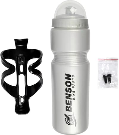 Benson Sport Bidon - met fietshouder - 750 ml - grijs - kunststof