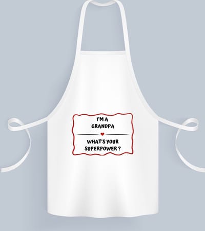 Akyol - i'm a grandpa what's your superpower? Keukenschort - Opa - opa met superkracht - verjaardag - cadeautje voor opa - opa artikelen - kado - geschenk - 82 bij 71 cm