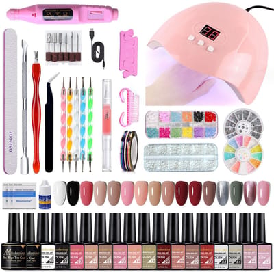 NAXSIR 16-kleuren Gel Nagellak Set met UV/LED Lamp -Nagellak set Inclusief Manicure Tools - Perfect voor Nail Art Liefhebbers