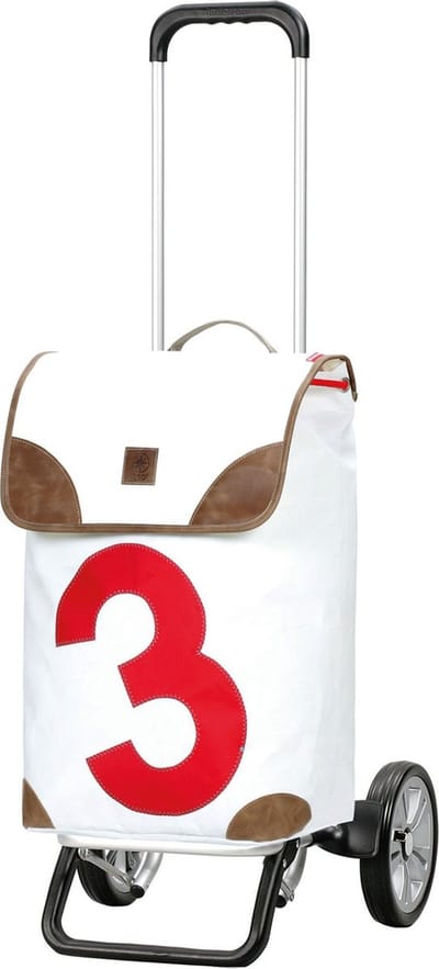 Andersen SHOPPER MANUFAKTUR Boodschappentrolley Alu Star Shopper 360° 40L Lee 3 Wit Veelkleurig 111cm