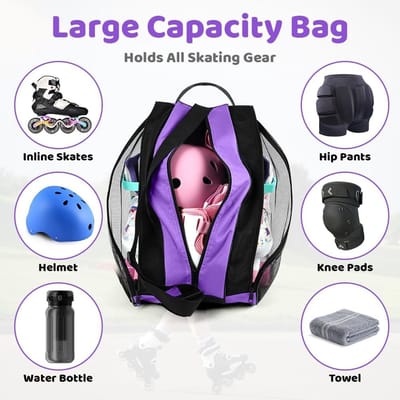 Unisex Skate Bag voor Schaatsen en Roller Skaten, Ademend Ontwerp met Verstelbare Schouderband en Handvat voor Opberging van Schaatsen en Schoenen