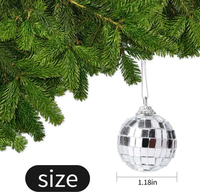 Dailygoods- Kersthangers 24 stuks - Mini-discoballen - Spiegelbol - Decoratie - Feestdecoratieaccessoires - 3 cm
