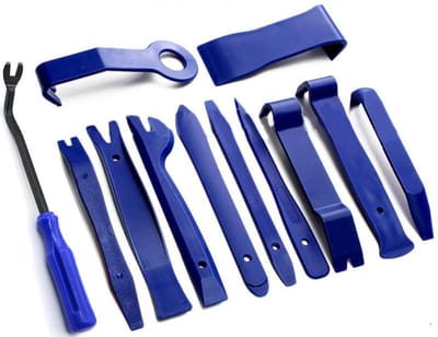 Set gereedschap voor het verwijderen van autobekleding, gereedschap voor het verwijderen van bevestigingsklemmen, gereedschap voor het verwijderen van deurpaneelbevestigingen, interieuraccessoires en handgereedschap voor autoreparatie (12 stuks - PE)