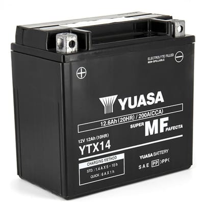 Yuasa SLA-accu voor Triumph 1050 Speed Triple R 2012-2018 YTX14 / AGM / 12 V 12 Ah nieuw