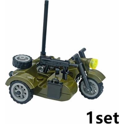 Moc Set Moto Militaire Allemande Briques Modèle de Véhicule Figurines Accessoires Soldats Ww2 Transport Swat Jouets Bloc de Construction