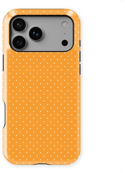 Micro Dots Tough Hoesje geschikt voor iPhone 17 Pro | Geschikt Voor Mag | Stippen Motief Backcover geschikt voor iPhone 17 Pro Golden Glow