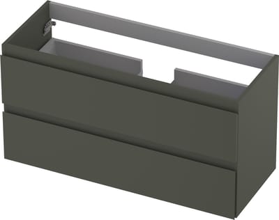 INK wastafelonderkast 2 laden greeploos gelakt 100x40x52cm, mat beton groen