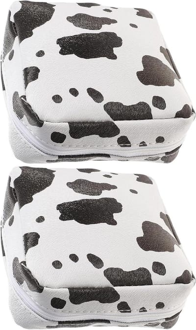Maandverbandzakjes - Hygiëne tasjes - Persoonlijke hygiëne - Waterdicht PU materiaal - 2 stuks - Koeienprint