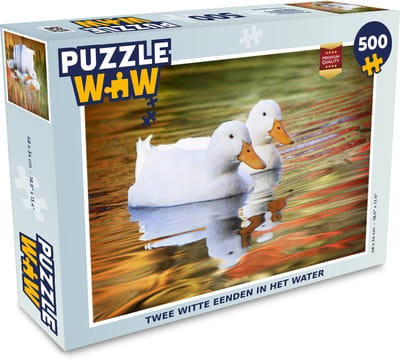 Puzzel Eenden - Water - Reflectie - Familie - Legpuzzel - Puzzel 500 stukjes
