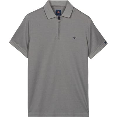 Baileys Polo Subtle Two-Tone Zip Collar Stone Grey / male